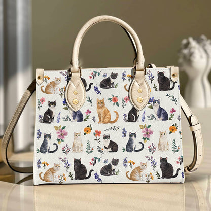 Lorva Leather Bag Floral Feline Parade