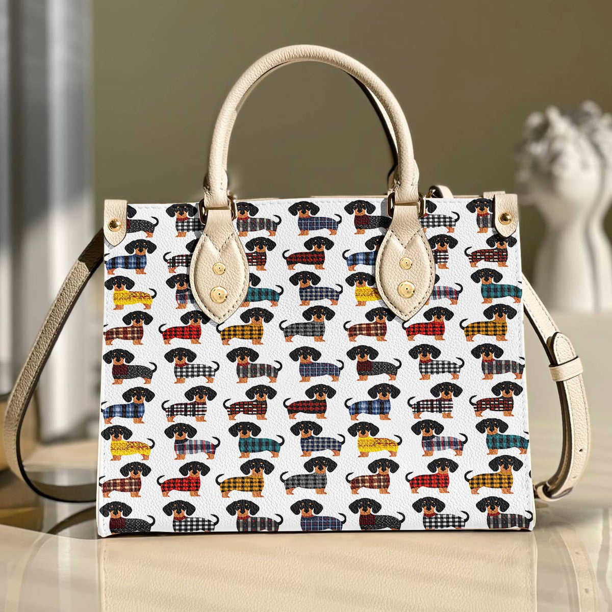 Lorva Leather Bag Amazing Flannel Dachshund