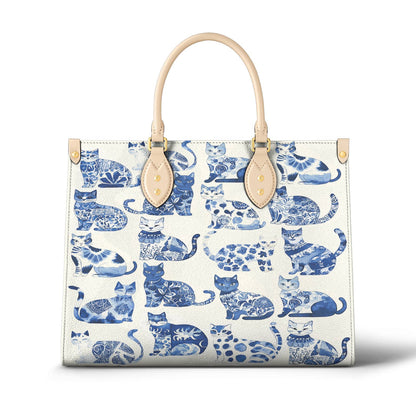 Lorva Leather Bag Cat Cerulean Catscape