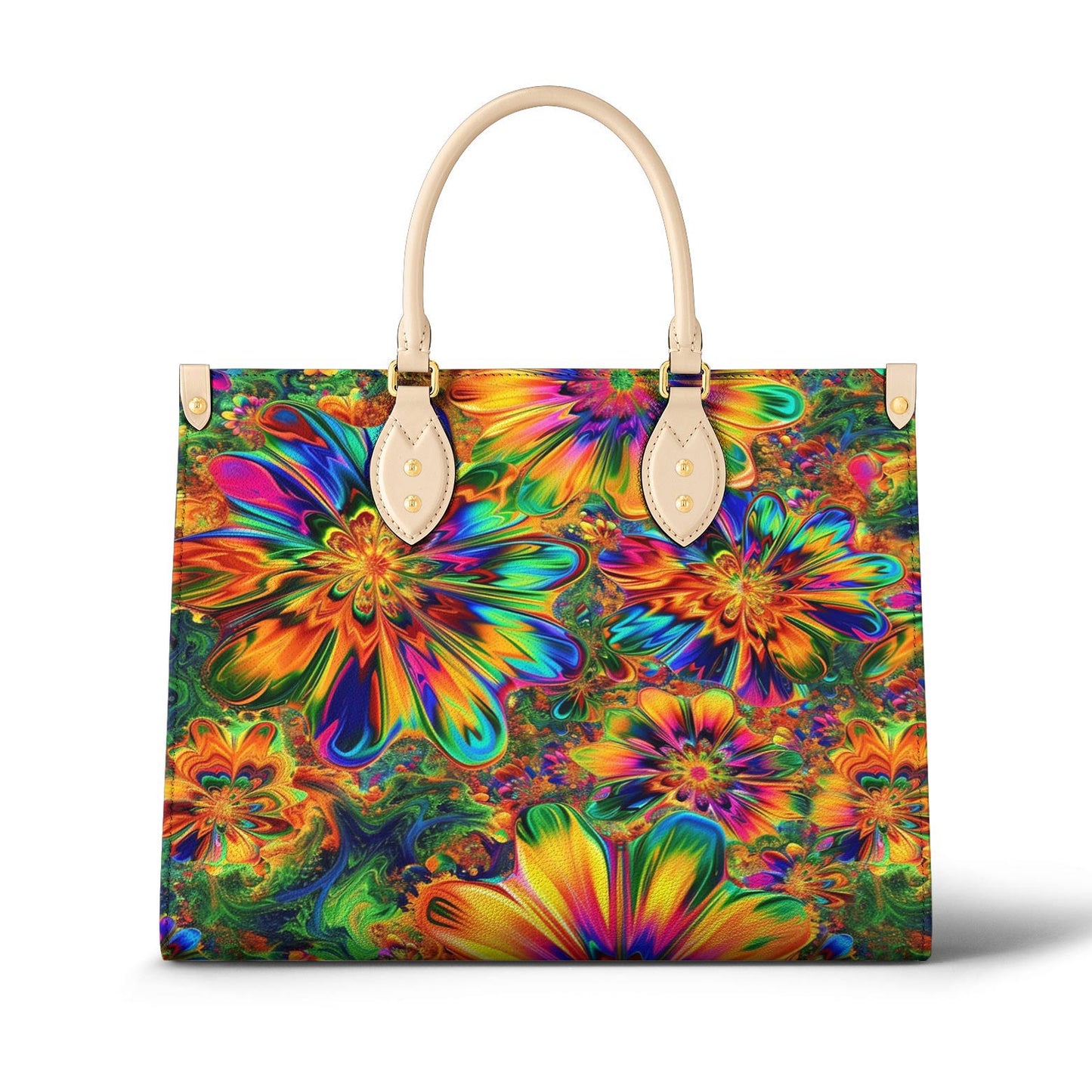 Lorva Hippie Leather Bag Groovy Bloom