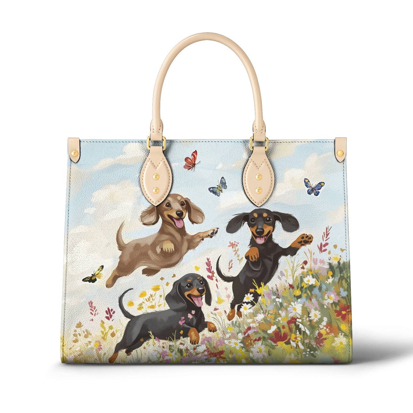 Lorva Leather Bag Happy Dachshunds