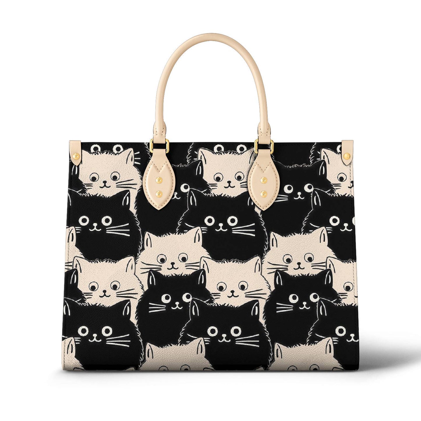 Lorva Leather Bag Cute Fat Cats