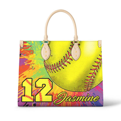 Lorva Leather Bag Colorful Softball