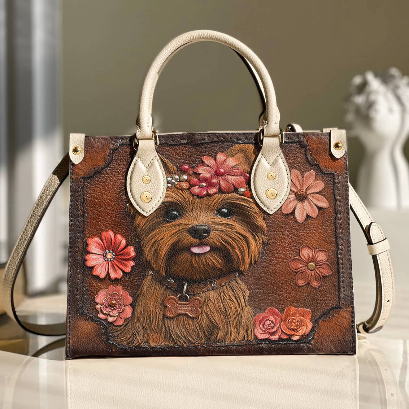 Lorva Leather Bag Wildflower Yorkie