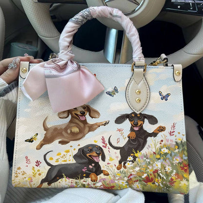 Lorva Leather Bag Happy Dachshunds