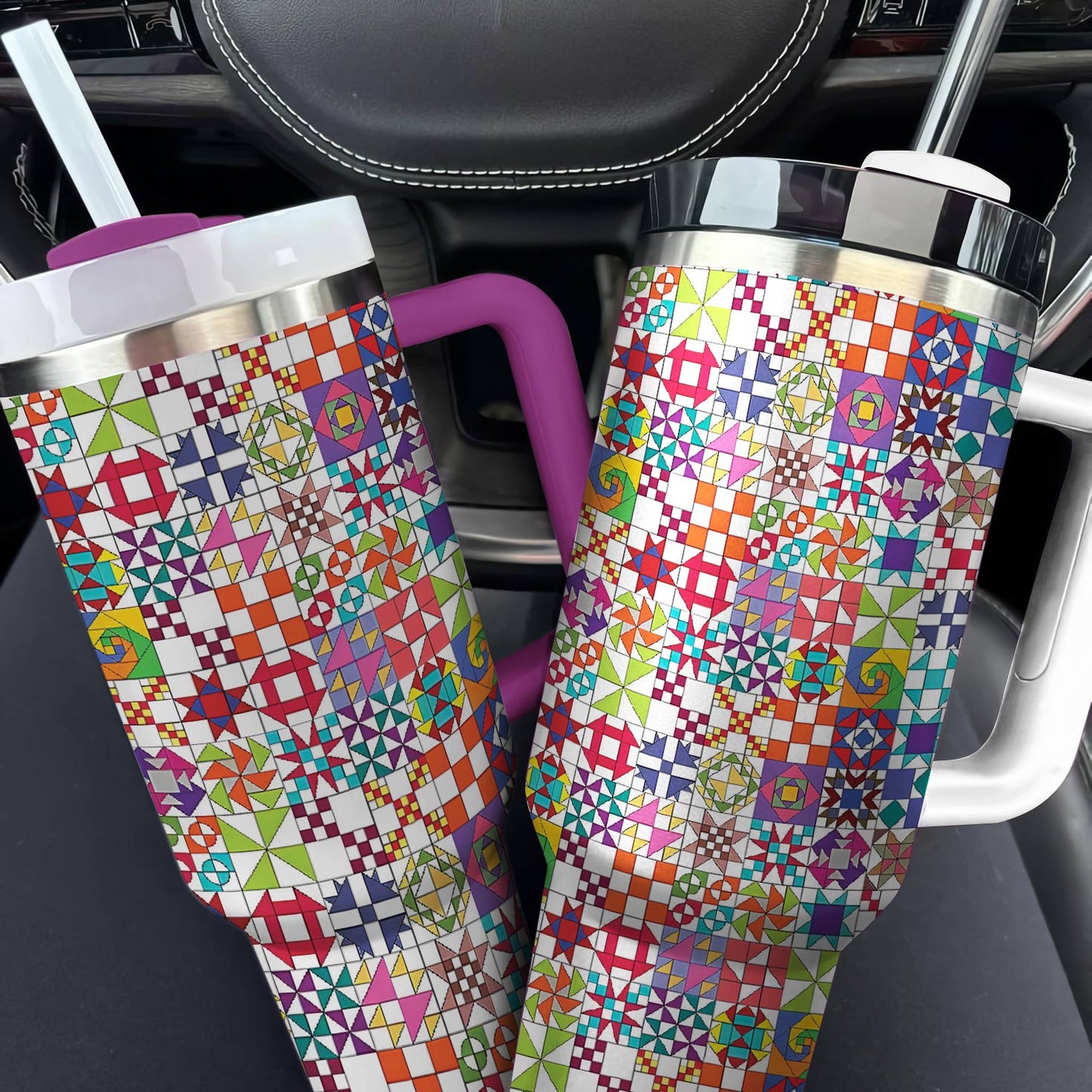 Lorva Tumbler Quilting Blocks Colorful