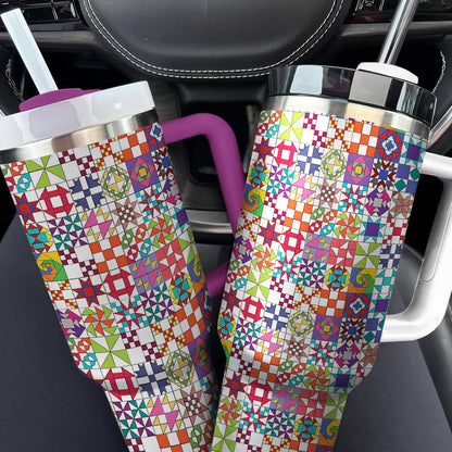 Lorva Tumbler Quilting Blocks Colorful