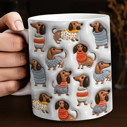 Lorva Flat Print Mug Cuteness Overload Dachshund