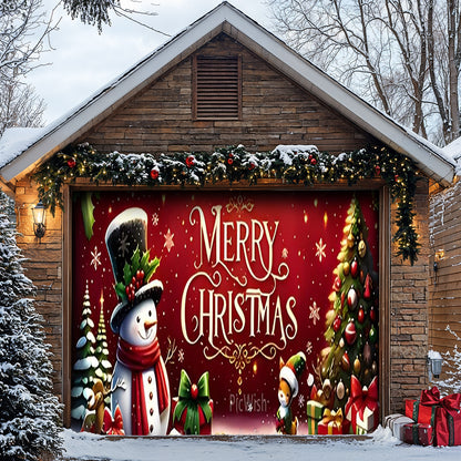 Lorva Christmas Garage Door Banner Decoration Merry Christmas Snowman