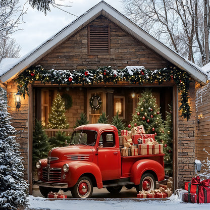 Lorva Christmas Garage Door Banner Decoration Truck Delight
