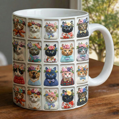 Lorva Mug Beautiful Floral Cats