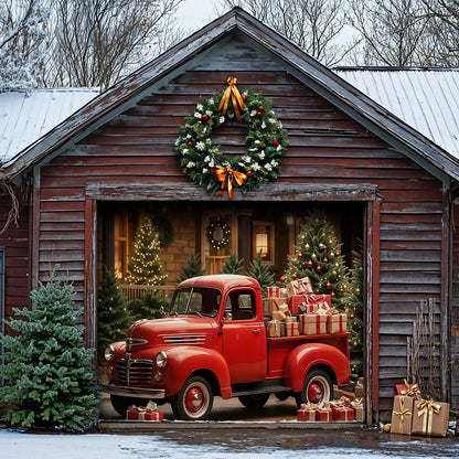 Lorva Christmas Garage Door Banner Decoration Truck Delight