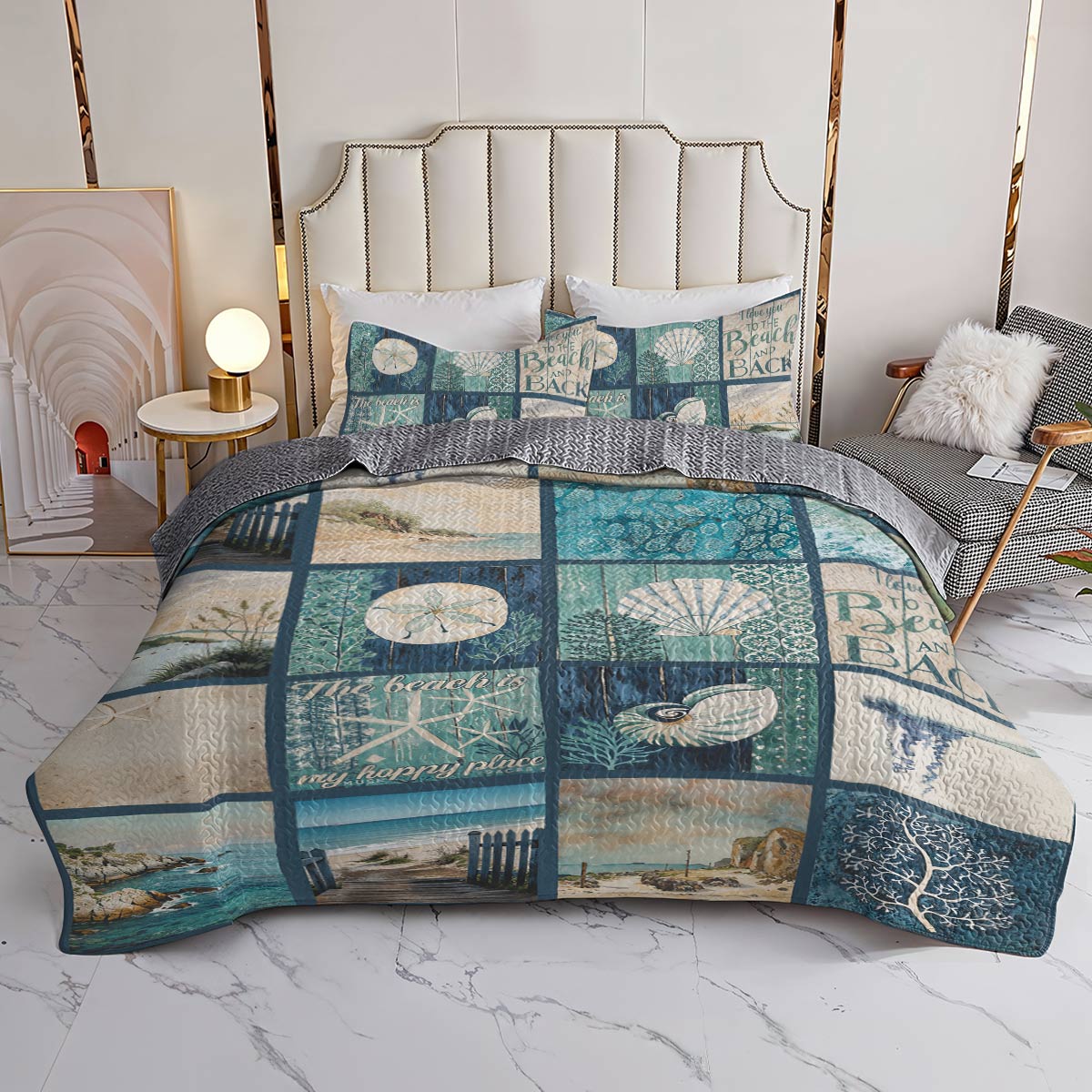 Lorva Beach All Season Quilt 3-Piece Set The Beach Is My Happy Place