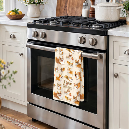 Lorva Corgi Kitchen Towel I Love Corgis