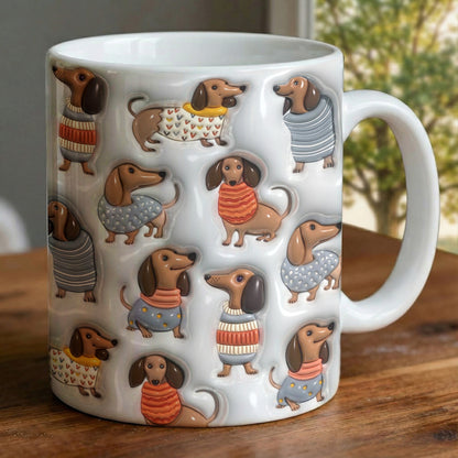 Lorva Flat Print Mug Cuteness Overload Dachshund
