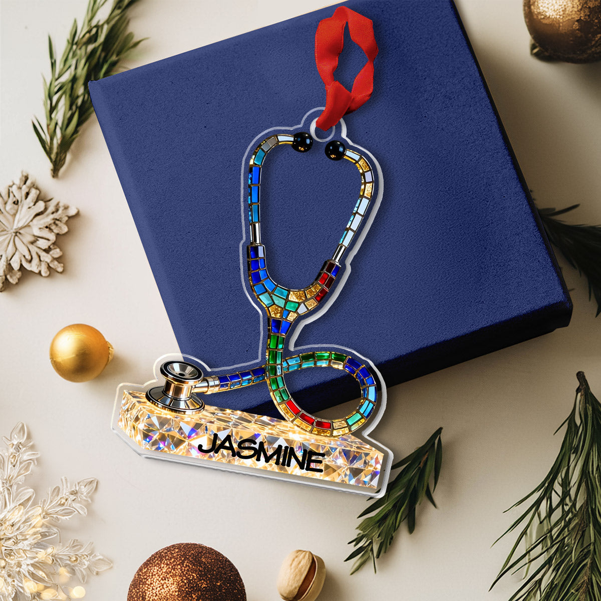 Lorva Nurse Personalized 2D Acrylic Ornament Strength Stethoscope