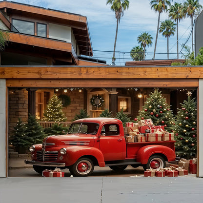 Lorva Christmas Garage Door Banner Decoration Truck Delight