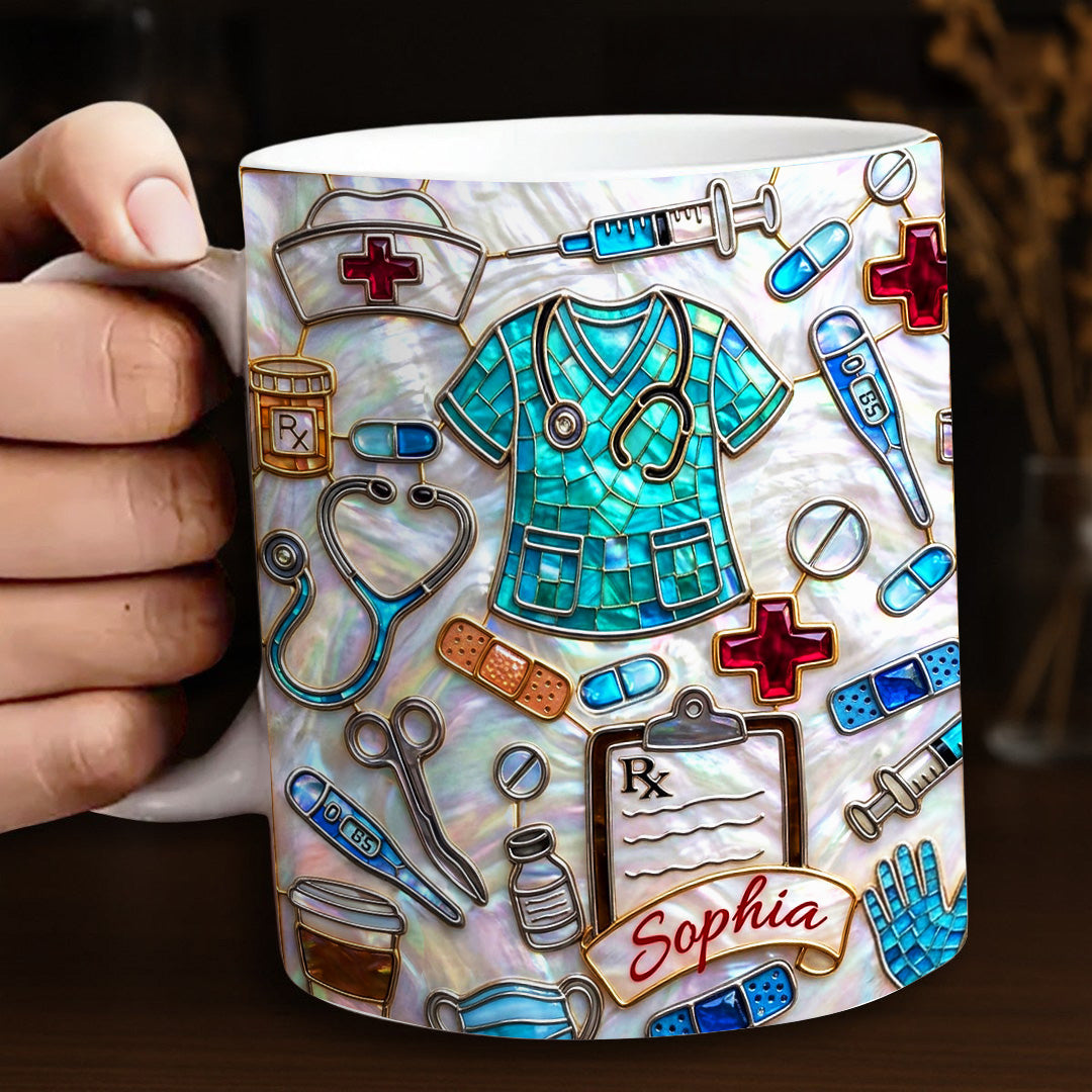 Lorva Personalized Mug Sparkling Nurse Life