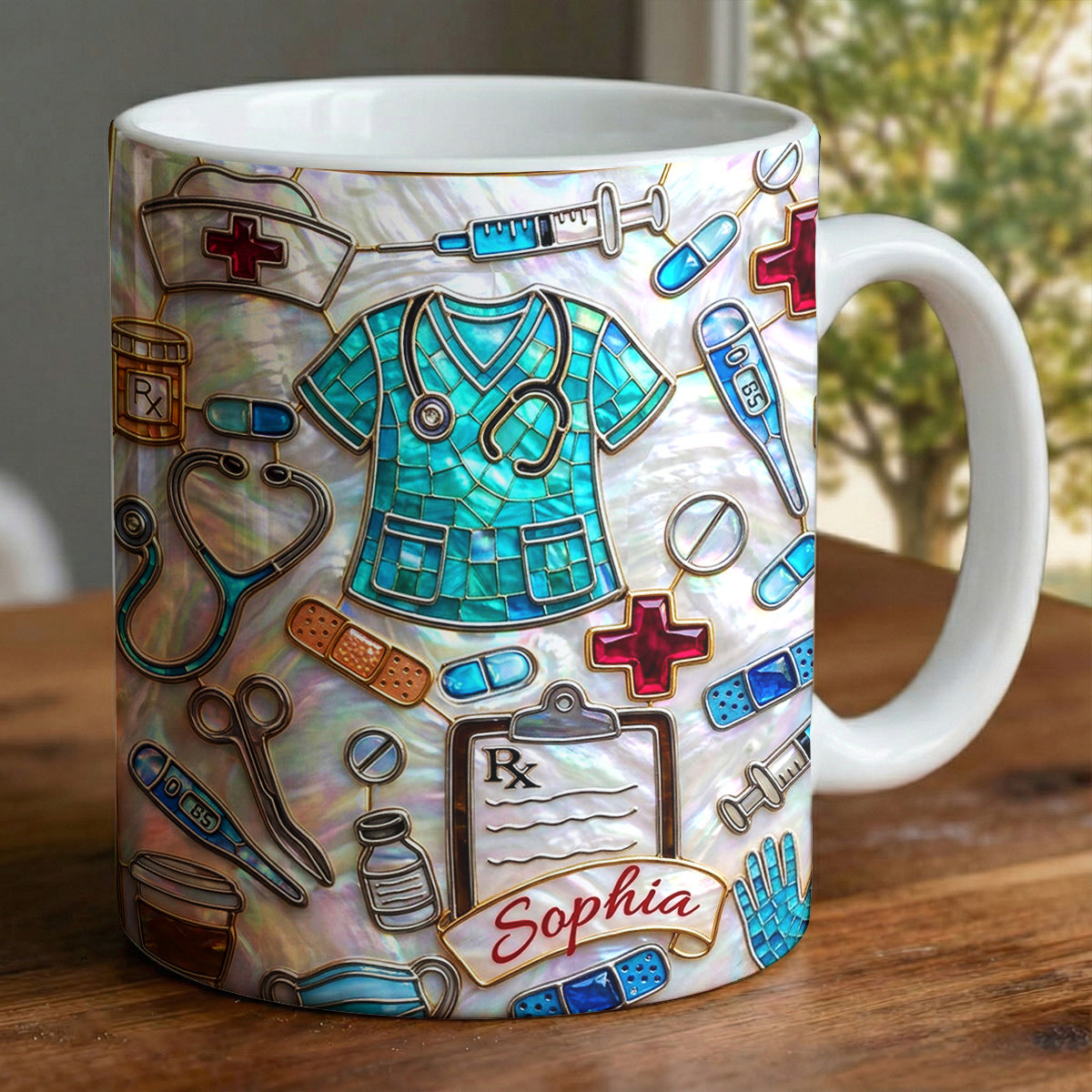 Lorva Personalized Mug Sparkling Nurse Life