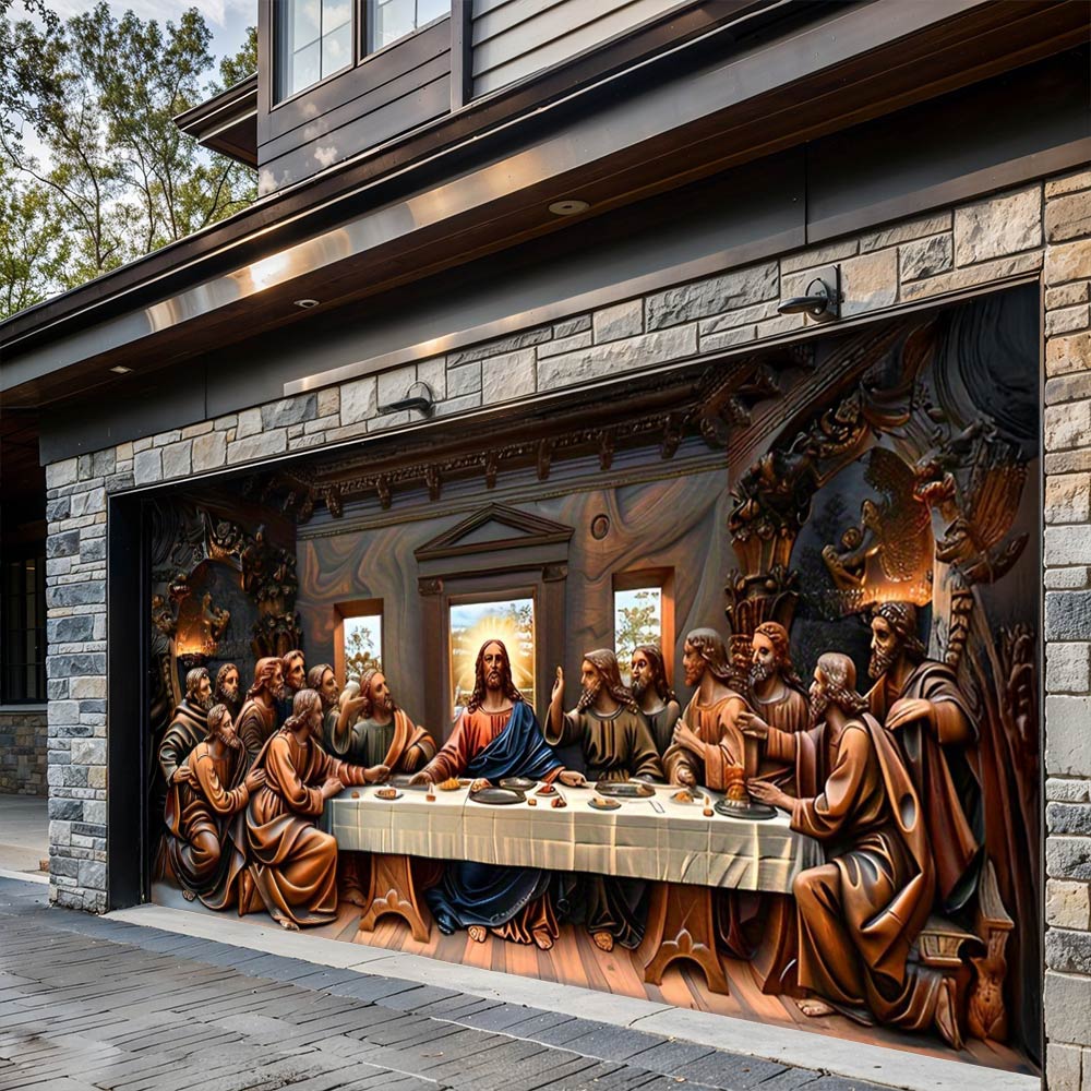 Lorva Garage Door Banner Decoration Christian Religious Meeting