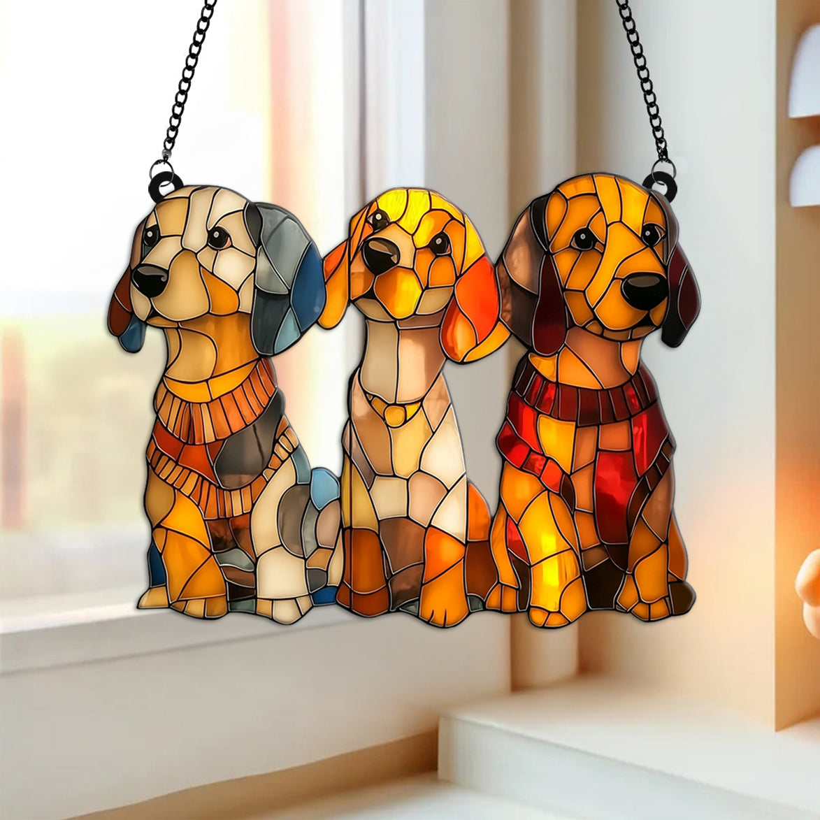 Lorva Suncatcher Cute Dachshunds