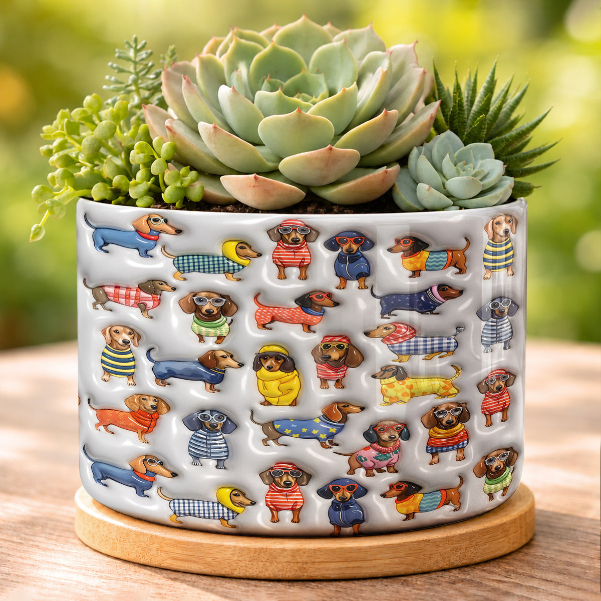 Lorva Dachshund Flat Print Ceramic Plant Pot Amazing Stylish
