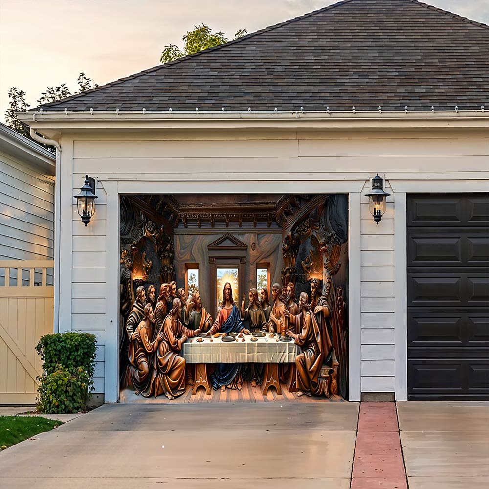 Lorva Garage Door Banner Decoration Christian Religious Meeting
