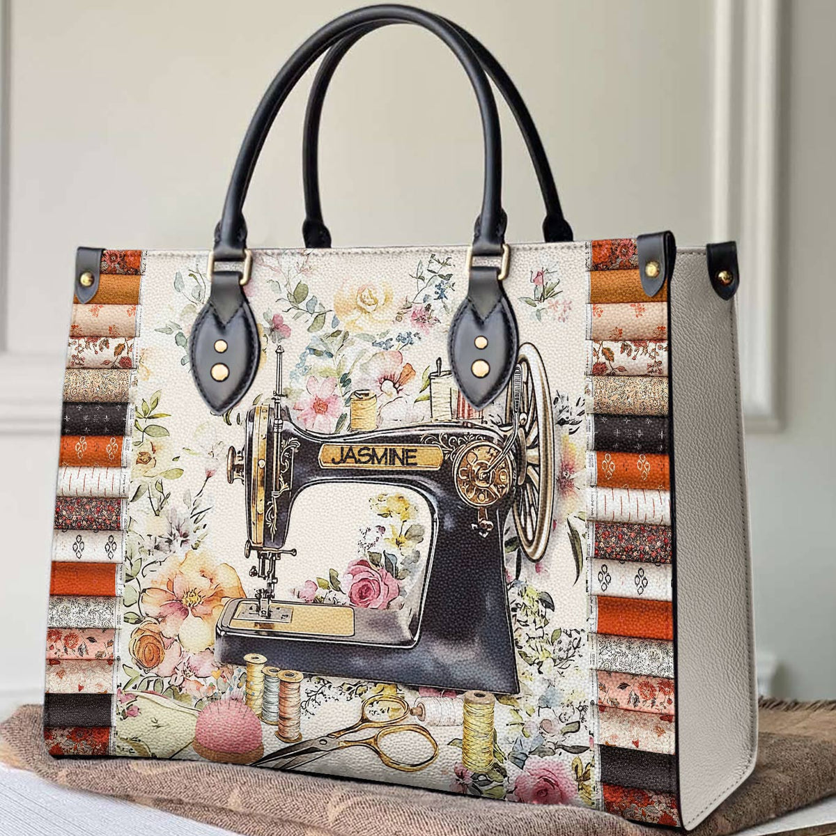 Lorva Personalized Sewing Leather Bag Vintage Bloom