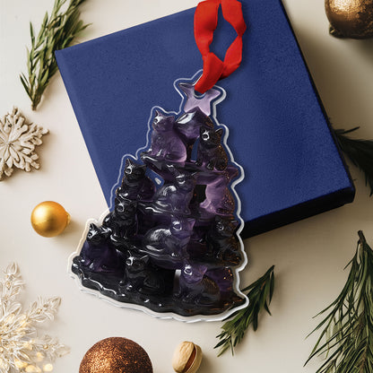 Lorva Cat 2D Acrylic Ornament Amethyst Catmas Tree