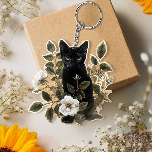 Lorva Keychain Mystical Black Cat