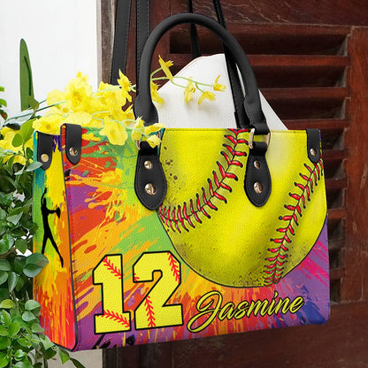 Lorva Leather Bag Colorful Softball