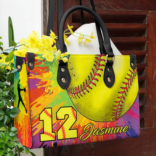 Lorva Leather Bag Colorful Softball