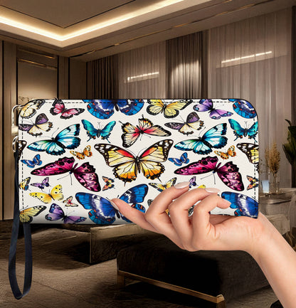 Lorva Butterfly Leather Wallet Colorful Butterflies