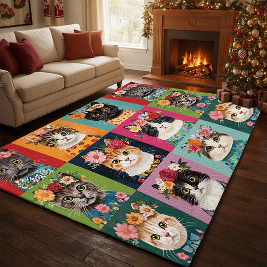 Lorva Cat Area Rug Colorful Cats