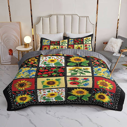 Lorva All Season Quilt 3-Piece Set Sunflower Lovely