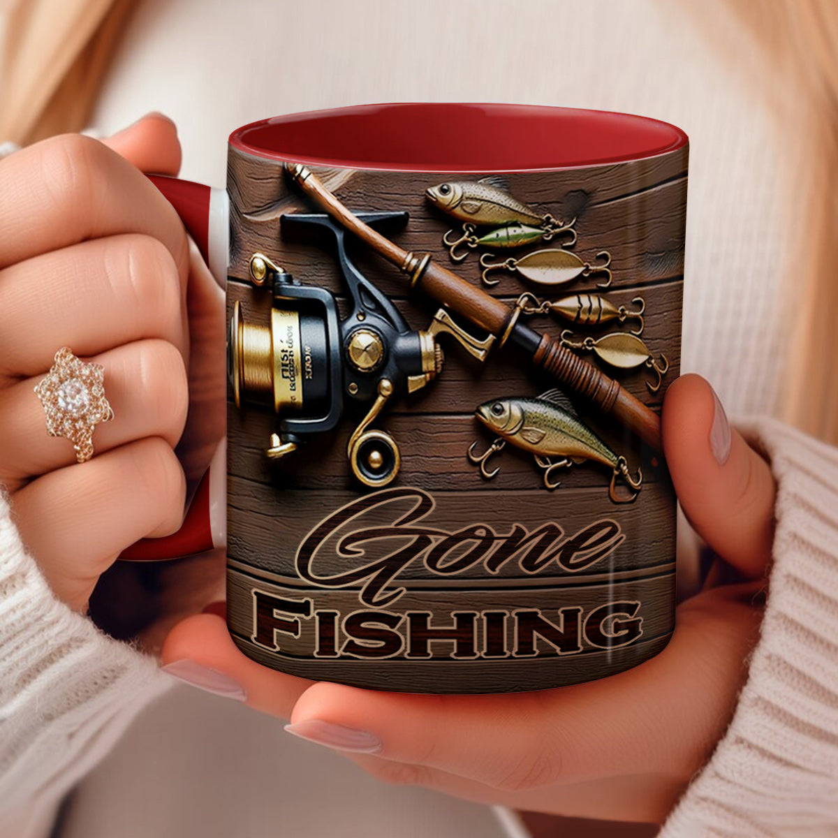 Lorva Personalized Mug Gone Fishing