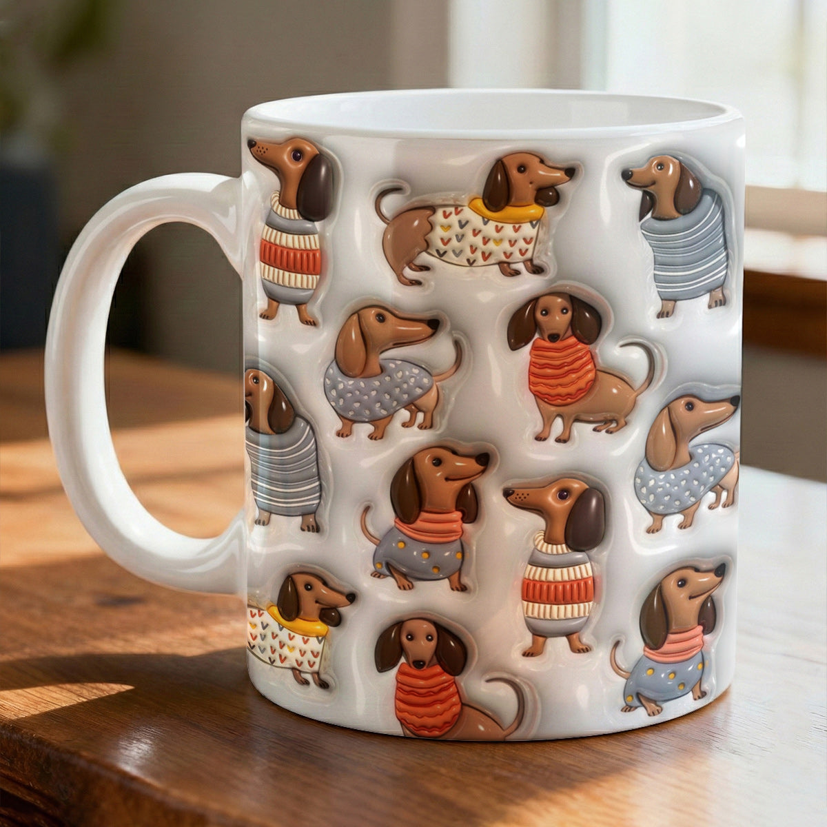 Lorva Flat Print Mug Cuteness Overload Dachshund