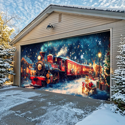 Lorva Christmas Garage Door Banner Decoration Santa’s Midnight Express