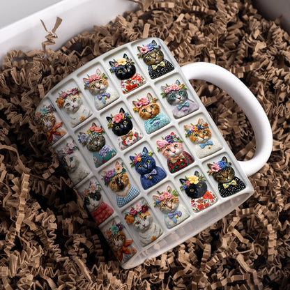 Lorva Mug Beautiful Floral Cats