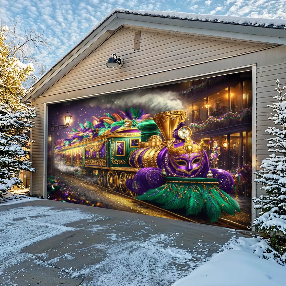 Lorva Garage Door Banner Decoration Carnival Of Kings Train