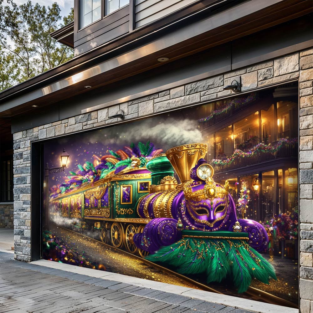 Lorva Garage Door Banner Decoration Carnival Of Kings Train