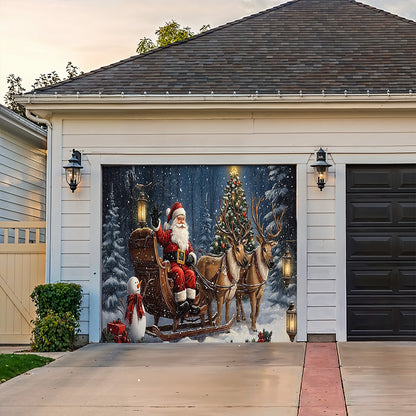 Lorva Christmas Holy Family Garage Door Banner Decoration Santa’s Rustic Christmas Retreat