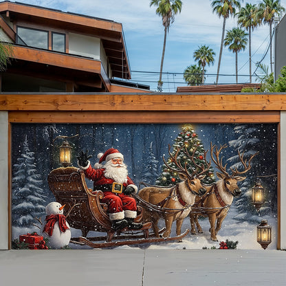 Lorva Christmas Holy Family Garage Door Banner Decoration Santa’s Rustic Christmas Retreat