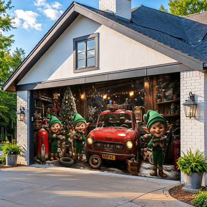 Lorva Christmas Garage Door Banner Decoration Christmas Elves Garage
