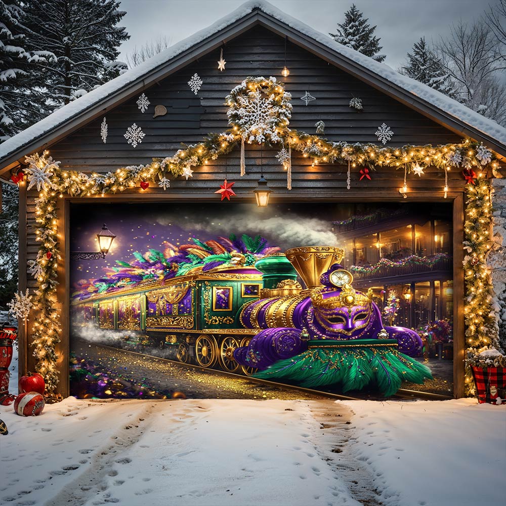 Lorva Garage Door Banner Decoration Carnival Of Kings Train