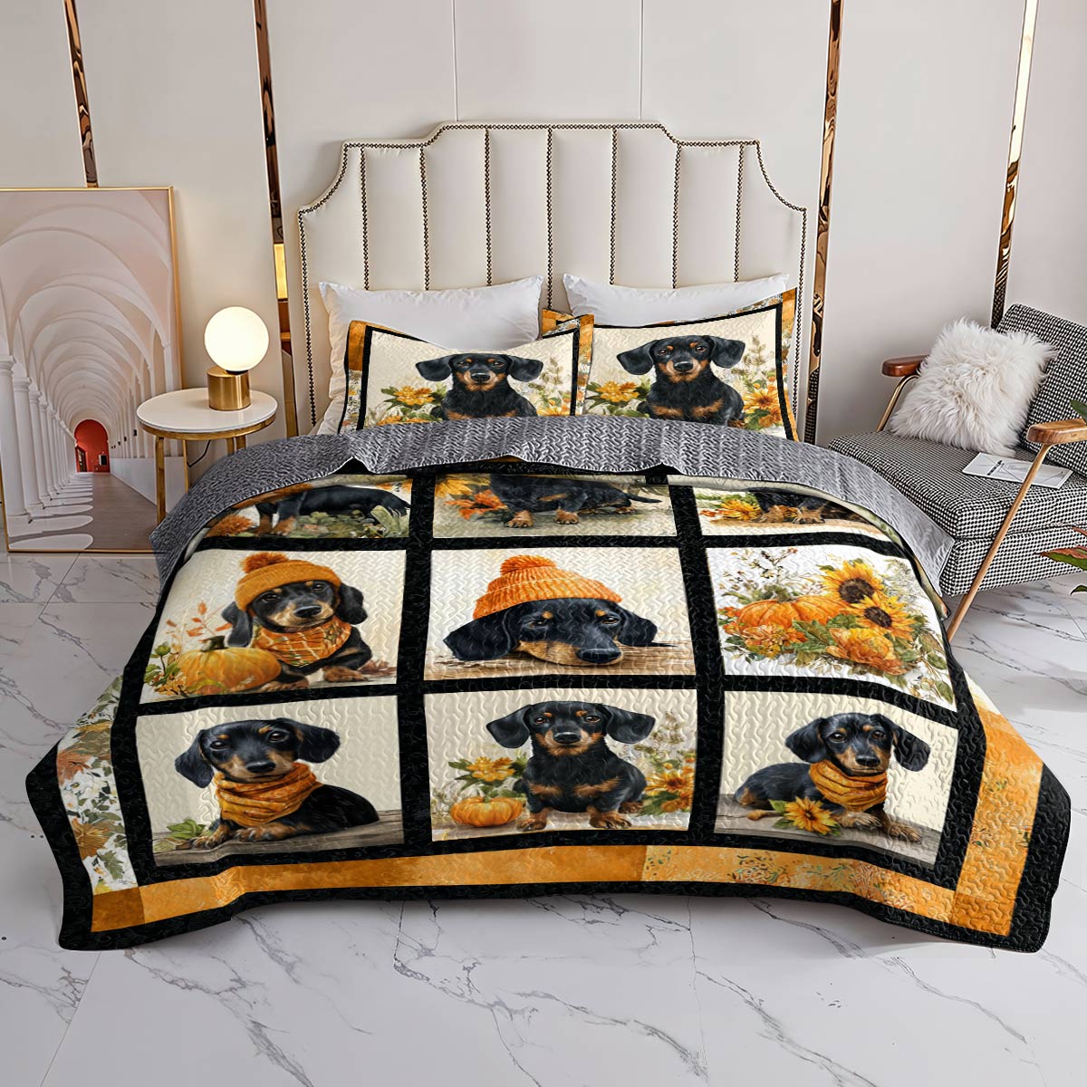 Lorva All Season Quilt 3-Piece Set Autumn Doxie Dreams
