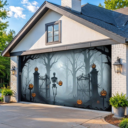 Lorva Garage Door Banner Decoration Death Skull Gate