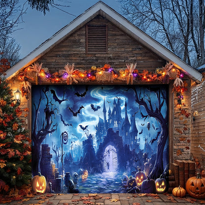 Lorva Halloween Garage Door Banner Decoration Midnight At The Haunted Manor