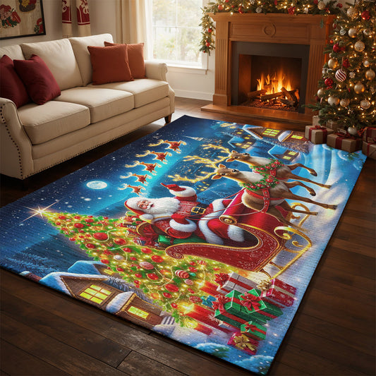 Lorva Christmas Area Rug Happy Night