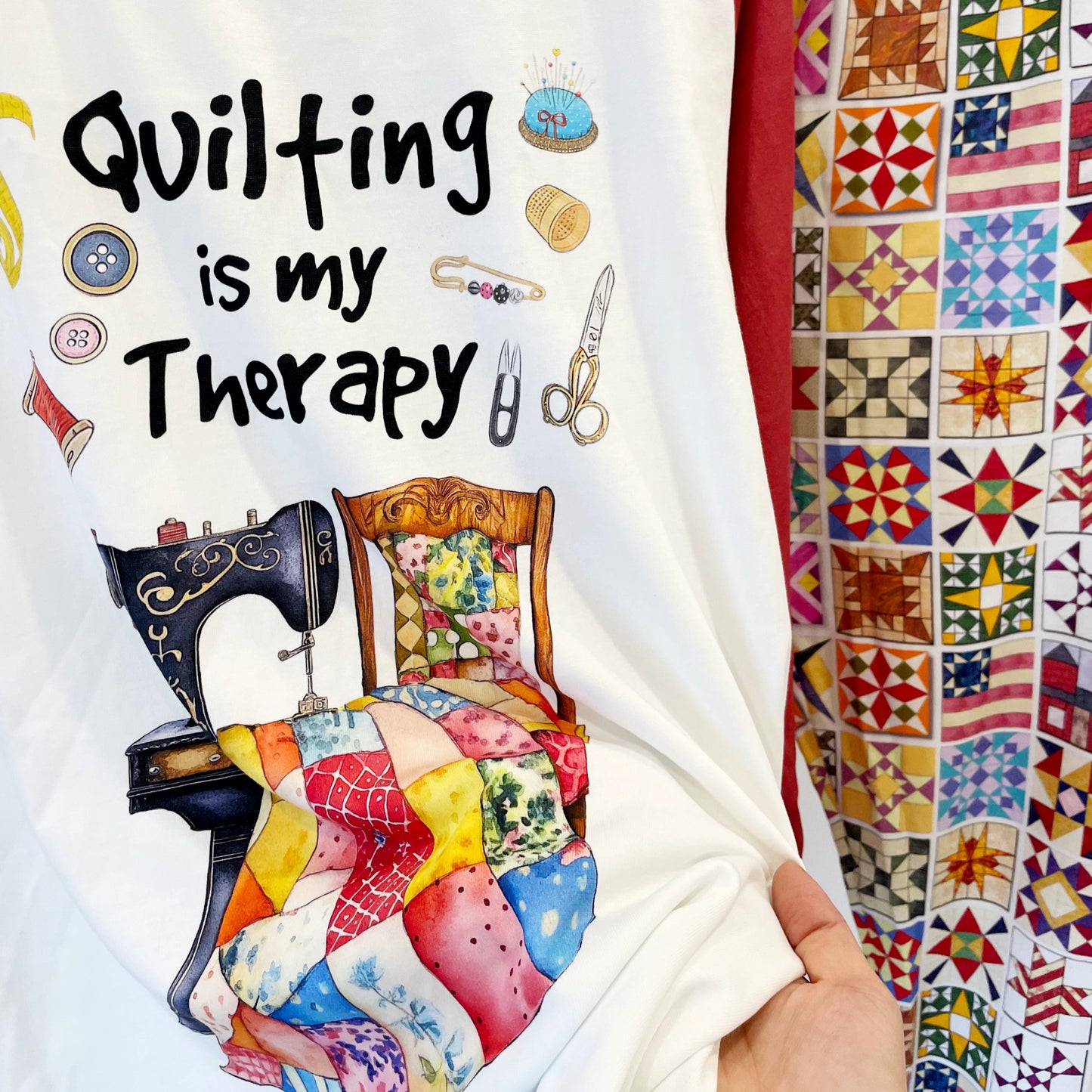 Lorva Raglan Lounge Pajamas Quilting Is My Therapy